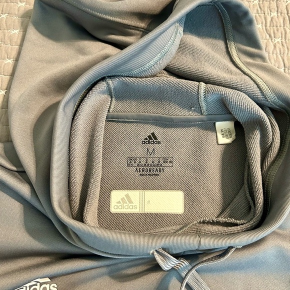 Adidas Men’s Aeroready Light Gray Hoodie Size M - Picture 3 of 8